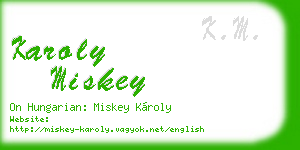 karoly miskey business card